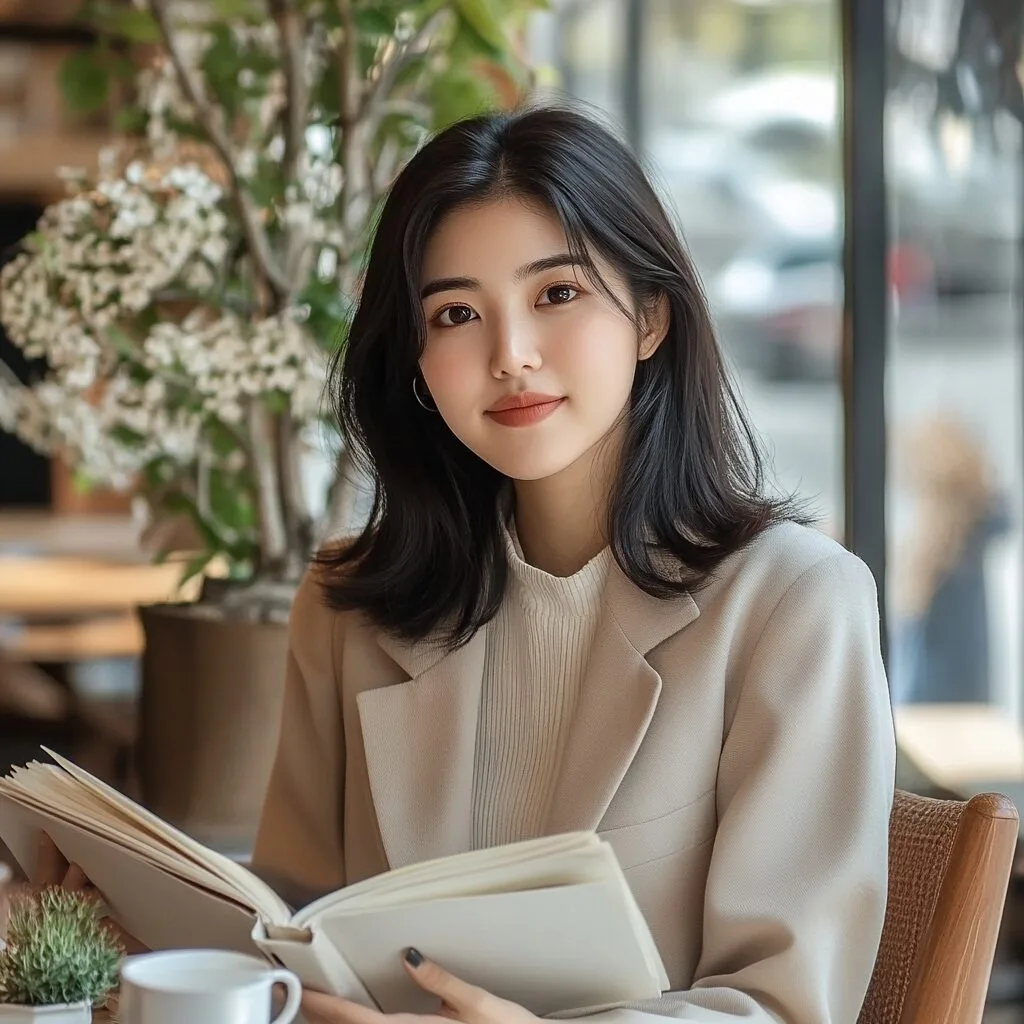 여성 직장인이 자기계발 하기 위해 독서하는 모습