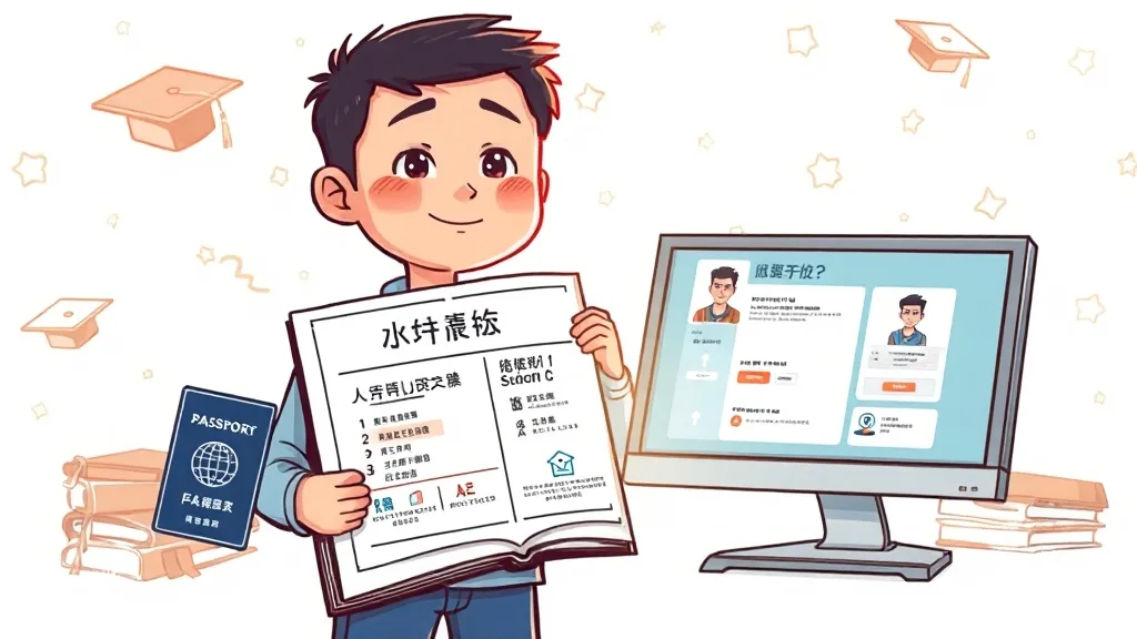 응시 자격 및 주의사항 (cartoon 스타일)