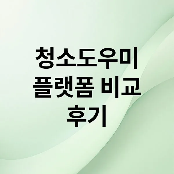 집청소도우미 서비스 모든 것: 플랫폼 비교부터 비용·후기까지