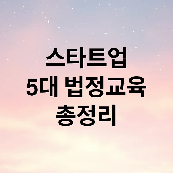 스타트업 필수 5대 법정의무교육 총정리와 실무 가이드