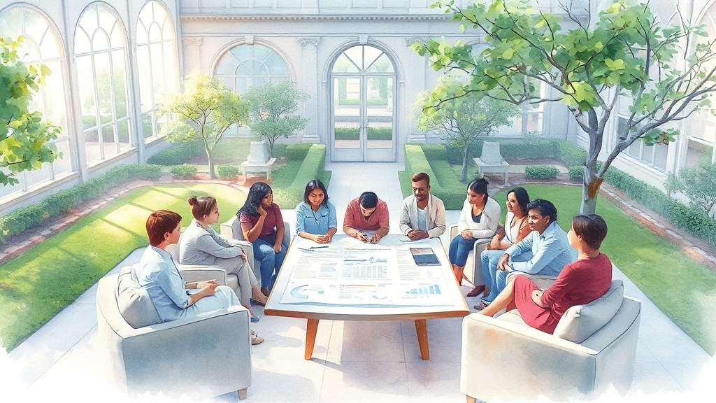 교육기관 선택 및 커리큘럼 비교 (watercolor 스타일)