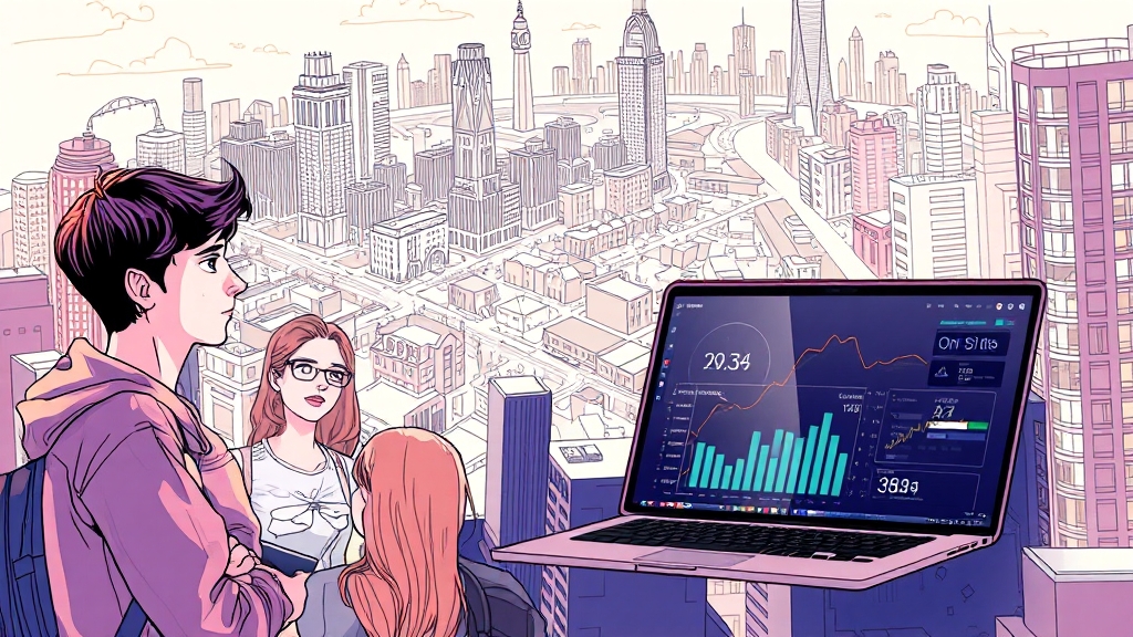 임장 스터디 & 부동산 투자 (illustration 스타일)