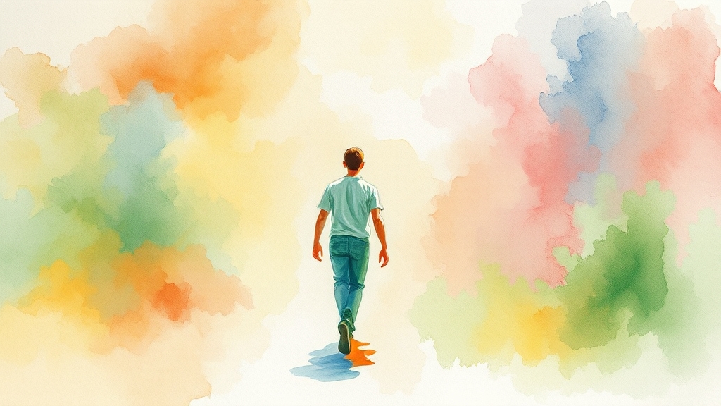 완벽주의와 두려움 극복 (watercolor 스타일)