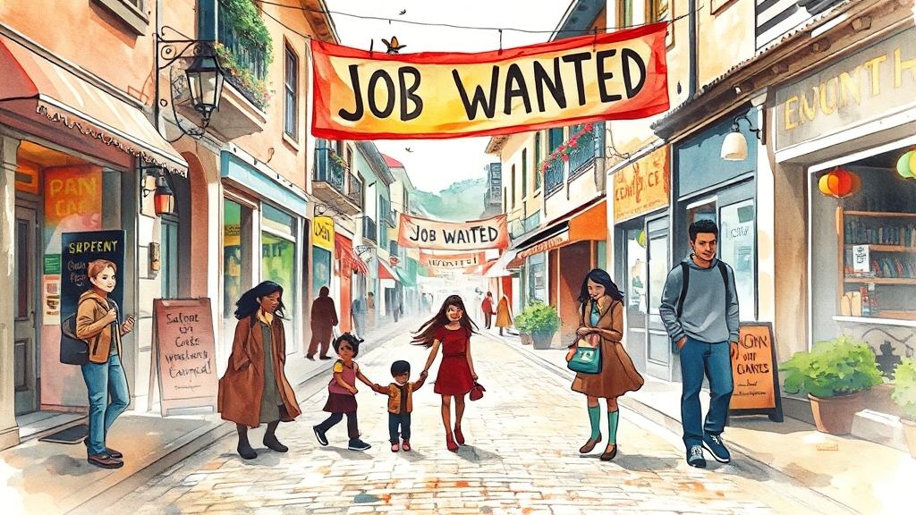 동네 가게 구인 활용법 (watercolor 스타일)