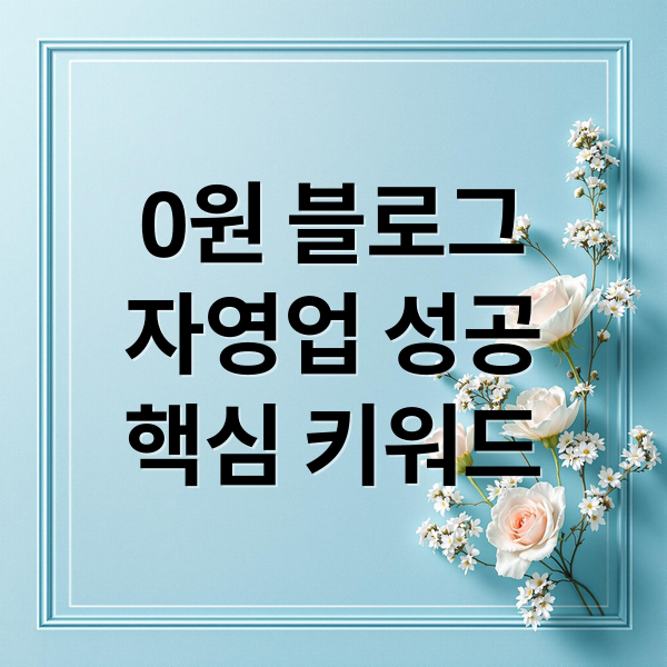 0원 블로그 마케팅 A to Z: 자영업 성공 전략, 핵심 키워드 공략!