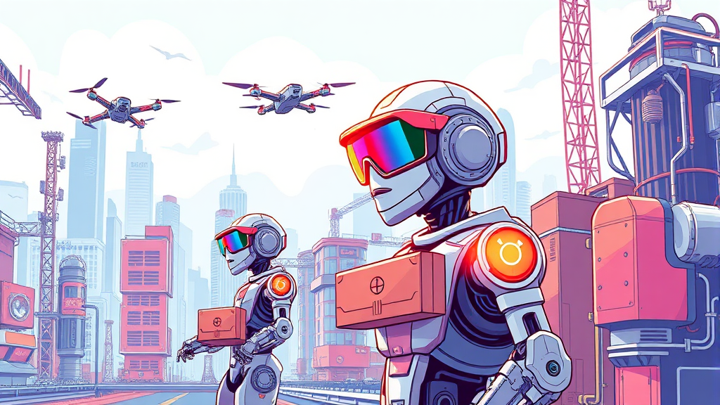 AI의 산업별 적용 및 혁신 (illustration 스타일)