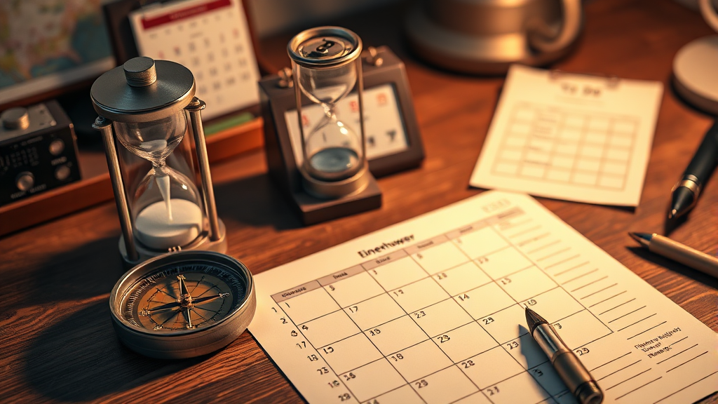 시간 관리 및 우선순위 설정 (realistic 스타일)