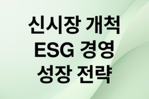 신시장 개척부터 ESG 경영까지: 지속 가능한 성장 전략