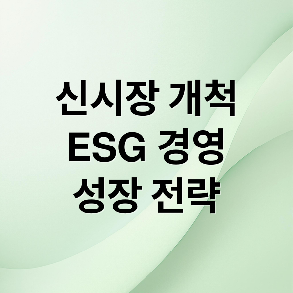 신시장 개척부터 ESG 경영까지: 지속 가능한 성장 전략