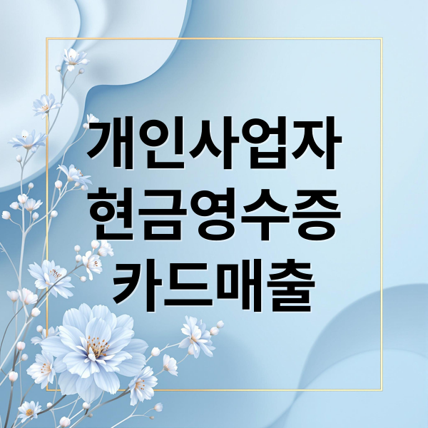 개인사업자 필수: 현금영수증 & 카드매출 완벽 활용법 (세무, 절세)