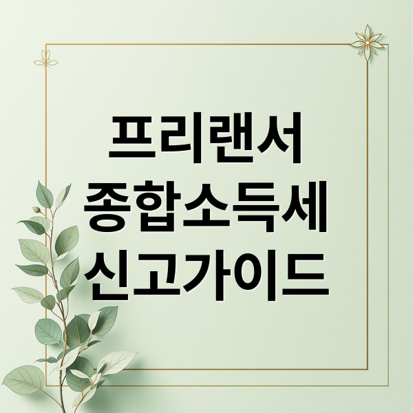 2026 프리랜서 종합소득세 신고 가이드: 경비 처리 항목 및 환급 전략 총정리