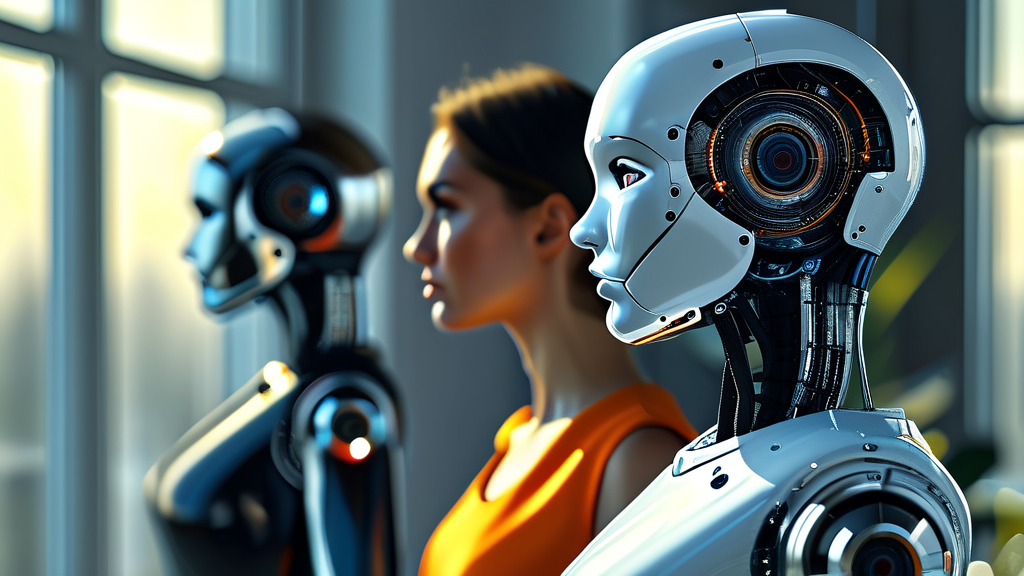 AI 시대의 도래: 젊은 직장인들의 고용 불안과 미래 전망 (realistic 스타일)