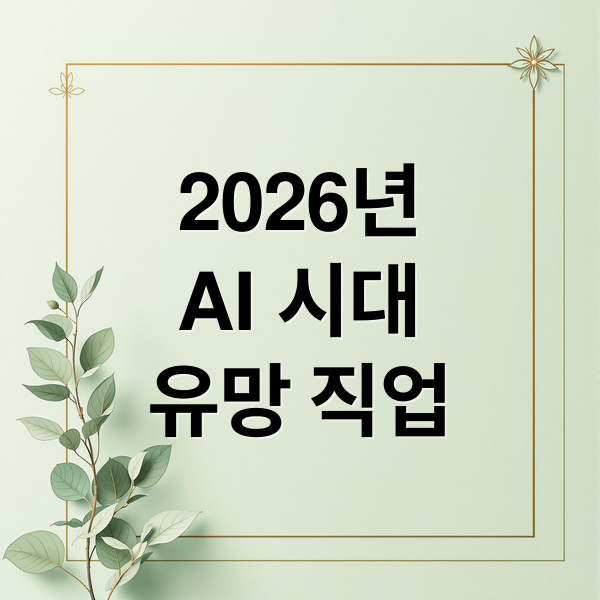 2026년 AI 시대, 취업 시장 판도 변화와 유망 직업 가이드