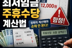 2026년 최저임금 주휴수당 계산법: 시급 12,000원의 함정과 체불 예방