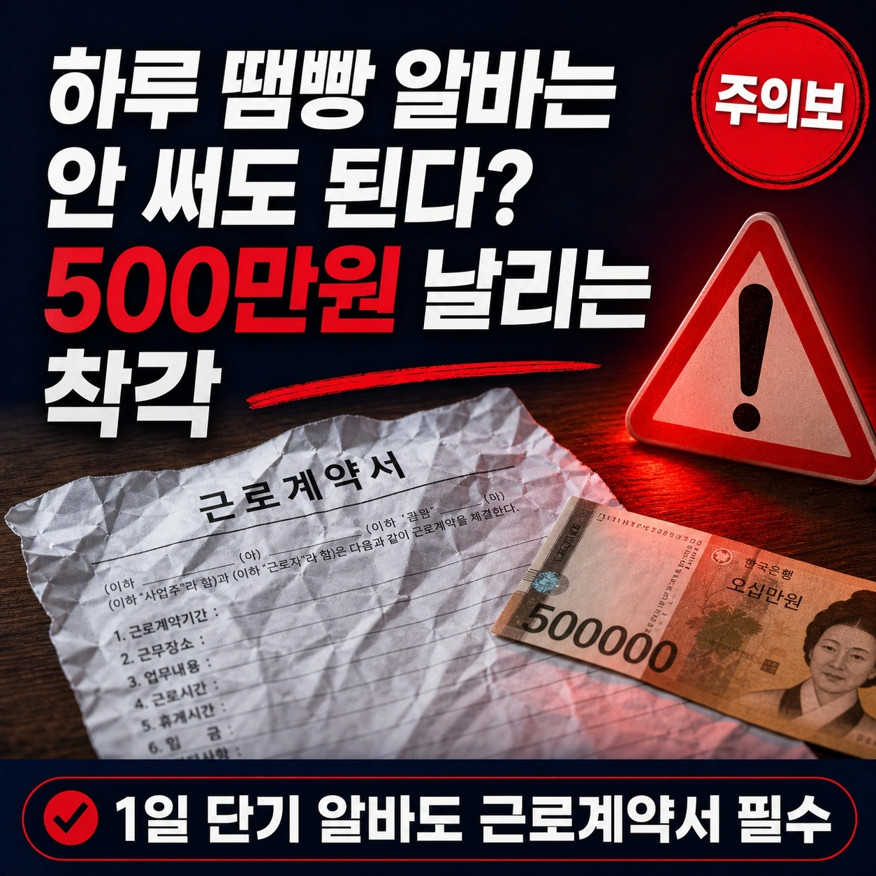 2026년 단기 알바 근로계약서 미작성